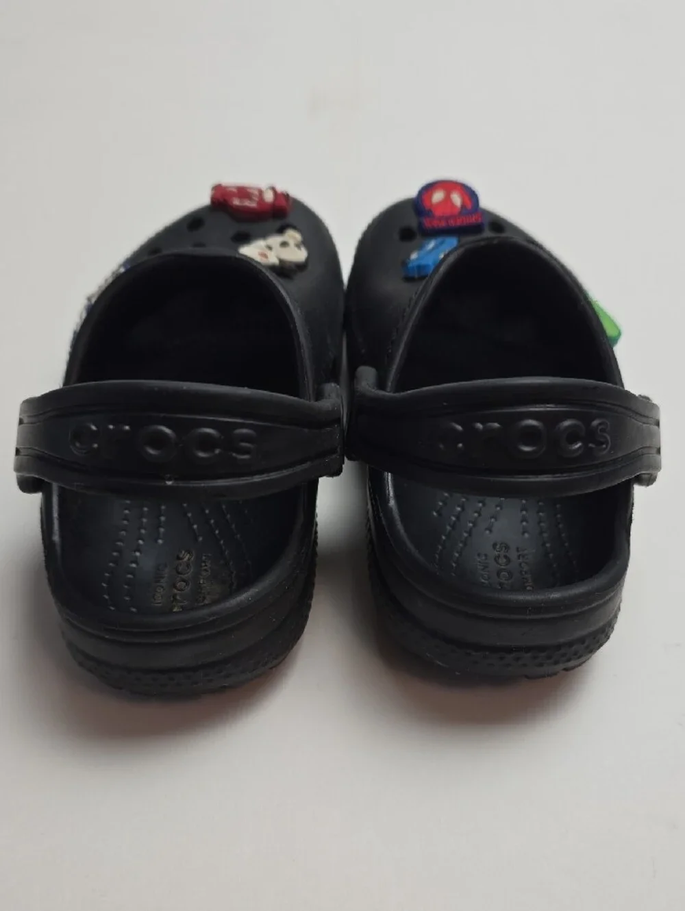 Kids Black Clog Shoes with Fun Pixar Charms Size C7